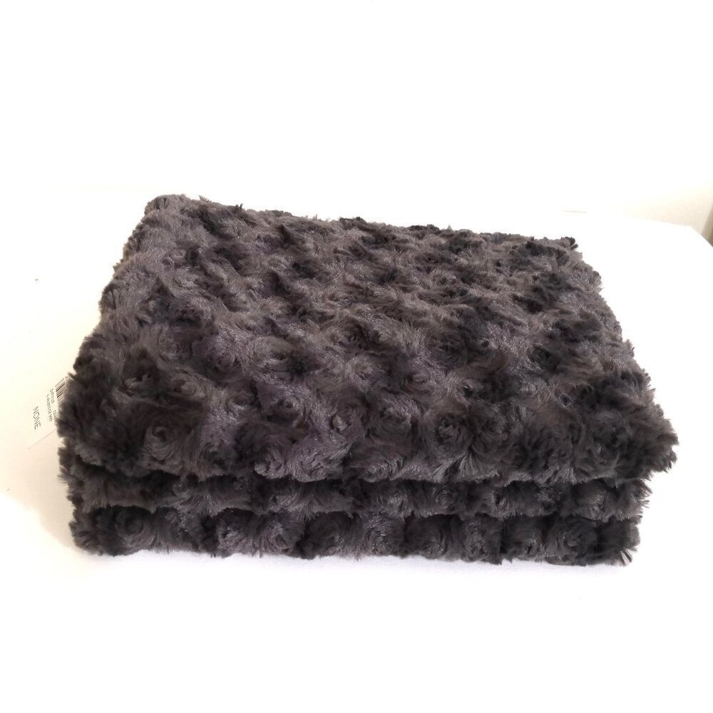 LOFT Super Soft Faux‎ Fur Gray Swirl Floral Neck Warmer Scarf/Wrap